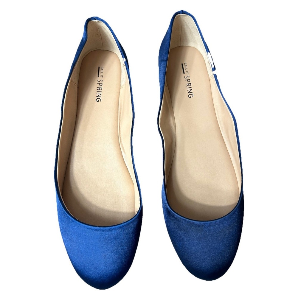 Call It Spring Women Ballet Flats Rounded Toe Size 9 Royal Blue Minimalist